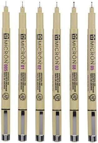 Pigma Micron Fineliners - 6pc