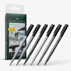 Faber Castell - PITT artist brush pens 6 stk - Shades of grey