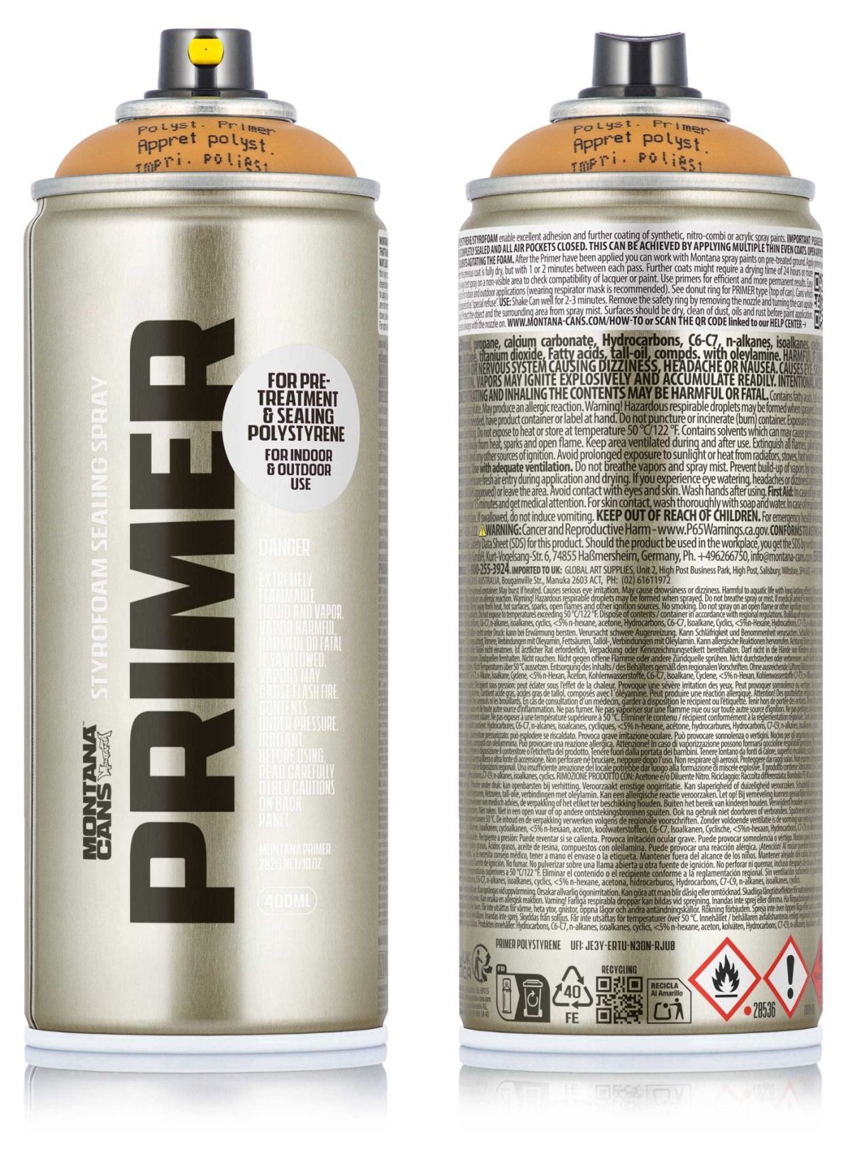 Montana TECH T2200 Polystyren Primer - 400 ML - Spraymaling - ARCHITEGN