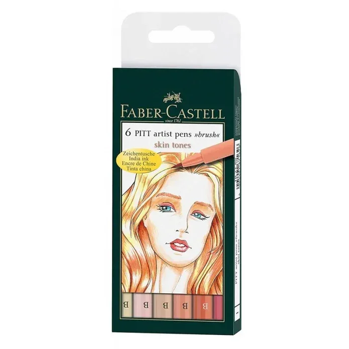 Faber Castell - PITT artist brush pens 6 stk - Light skin tones