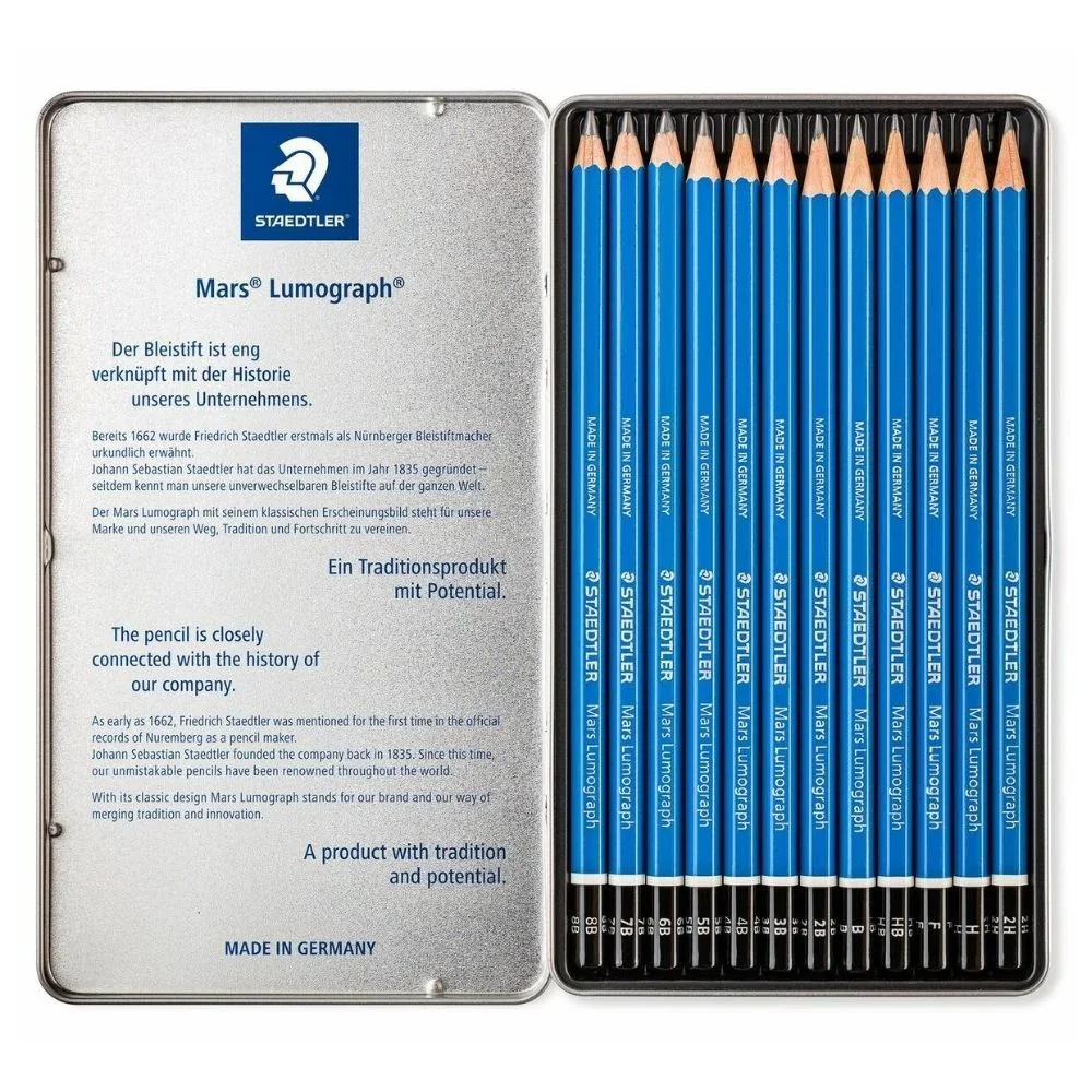 Staedler Mars Lumograph tegneblyants�t - 12 stk. 8B-2H
