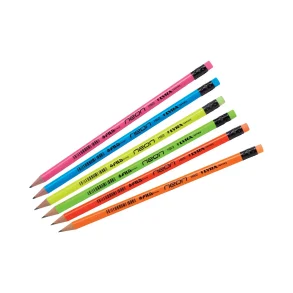 Lyra neon blyant med viskelder - Assorterede farver