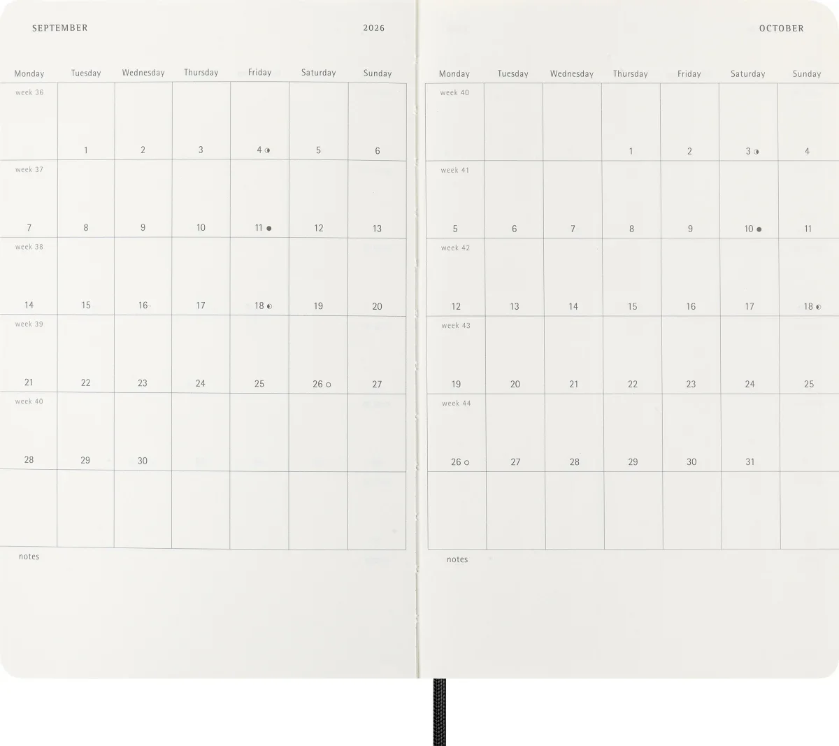 Moleskine Weekly Notebook Diary/Planner - Vlg Variant