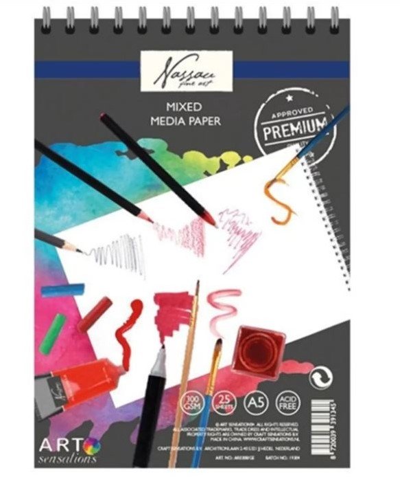Nassau Fine Art Mixed Media-blok i A5-st�rrelse