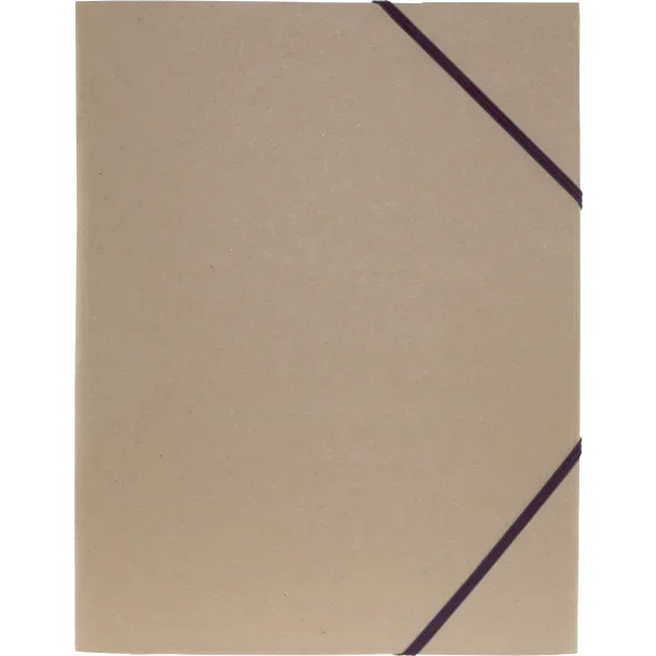 Elastikmappe i genanvendt pap - A4 - brun