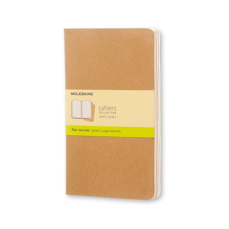 Moleskine Cahiers Collection Skitsebog - 13x21cm- craft - st af 3stk 