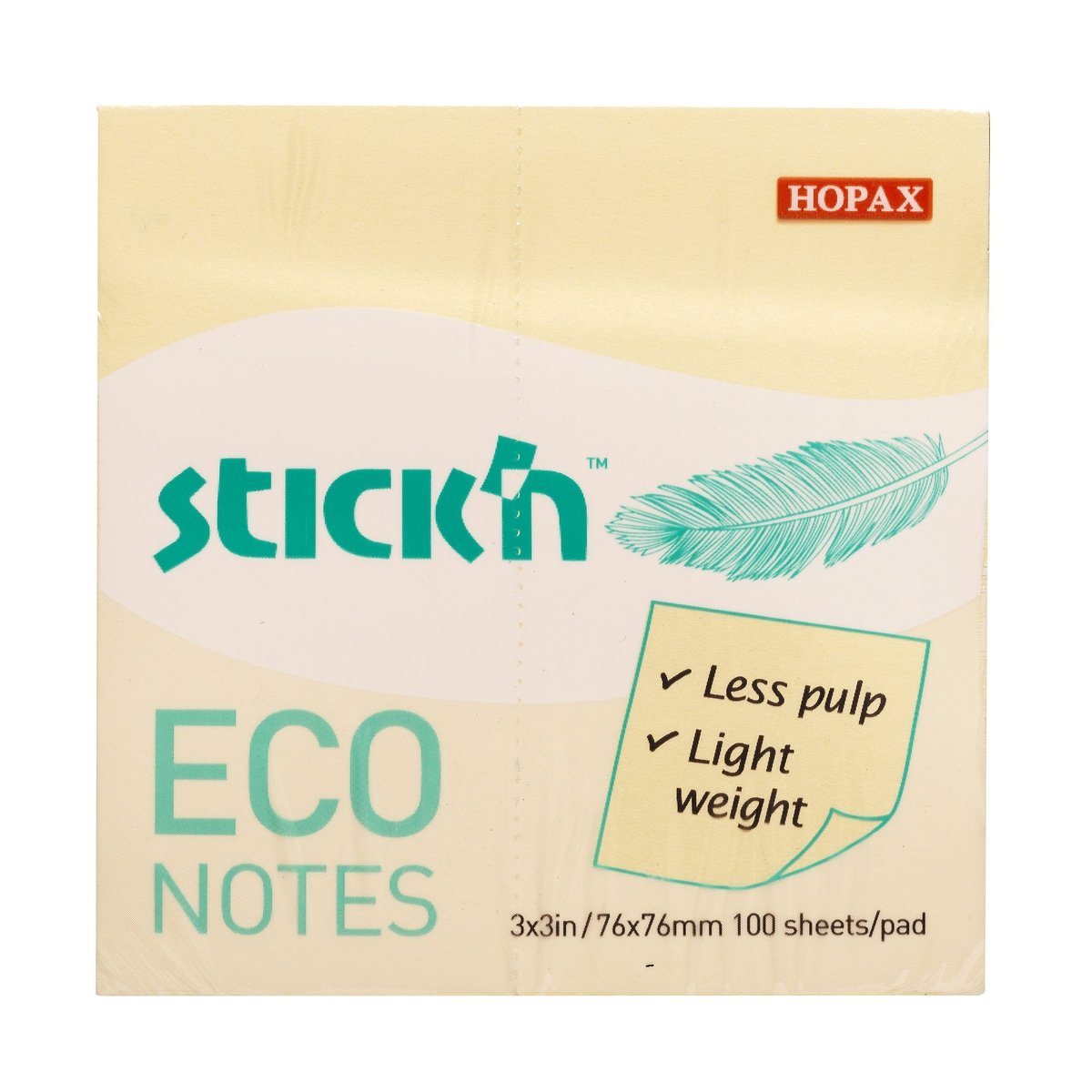 Stick'n Eco Notes - 76x76mm - Gul