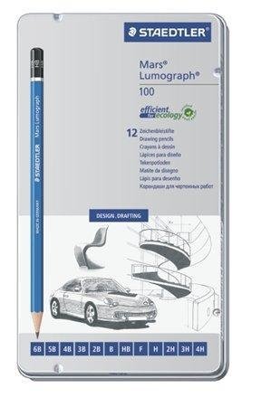 Staedtler Mars Lumograph 100 - 12 stk. 6B-4H