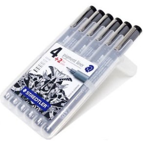 Staedtler Pigment Liner, 6 stk. st