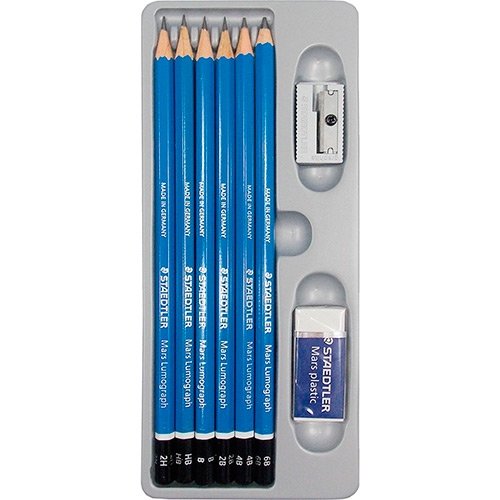 Staedtler Mars Lumograph tegneblyanter - 6 stk. 6B-2H