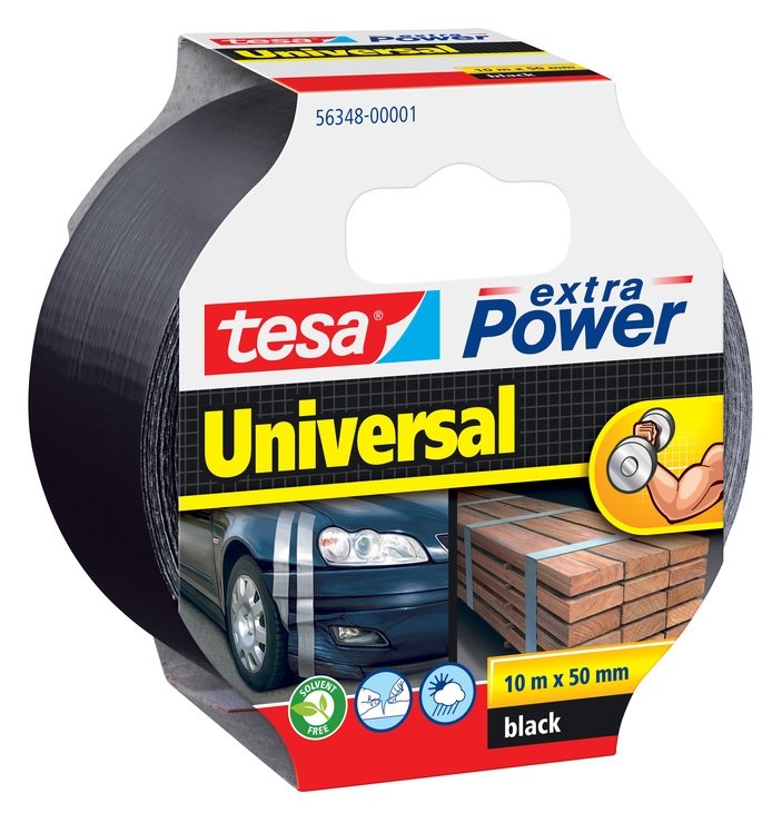 Tesa Extra Power tekstiltape, sort - 10 m.