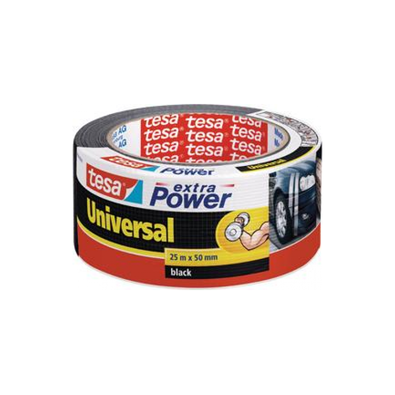 Tesa Extra Power tekstiltape, sort - 50 m.