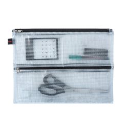 Lynlspose med forstrkning og sort lynls - 4 lommer - 270x350mm