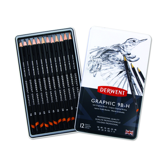 Derwent Graphic tegneblyanter - 12 stk. 9B-H