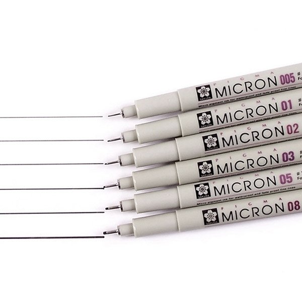 Pigma Micron Fineliner,  6 stk. st