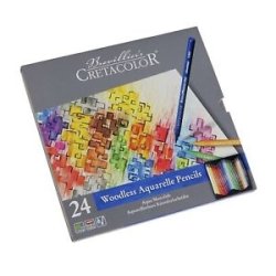 Cretacolor Woodless akvarelfarver 24 stk. s�t