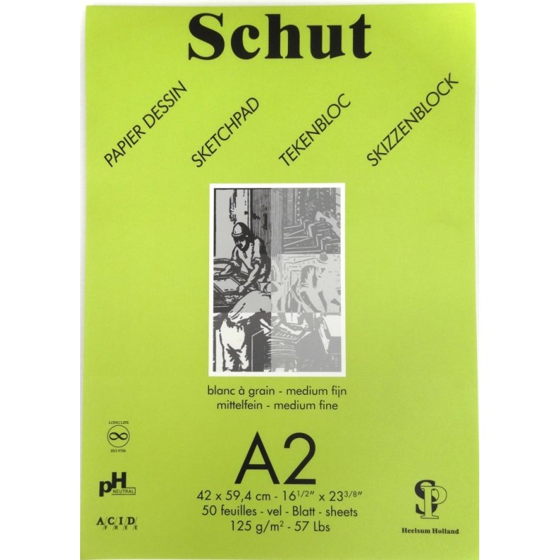 Schut A2 skitseblok - 125 g/m2 - Syrefri