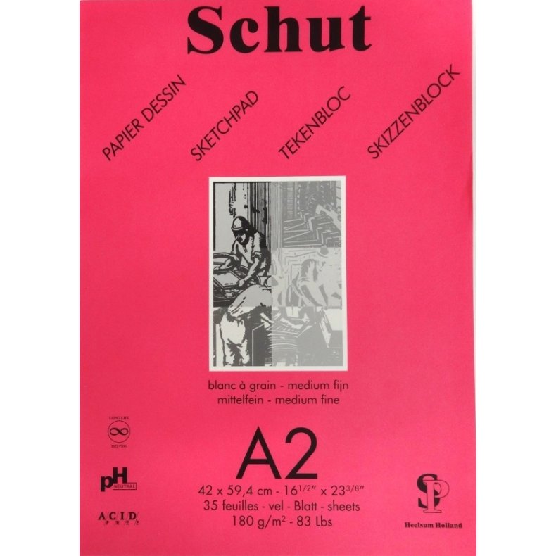 Schut A2 skitseblok - 180 g/m2 - Syrefri