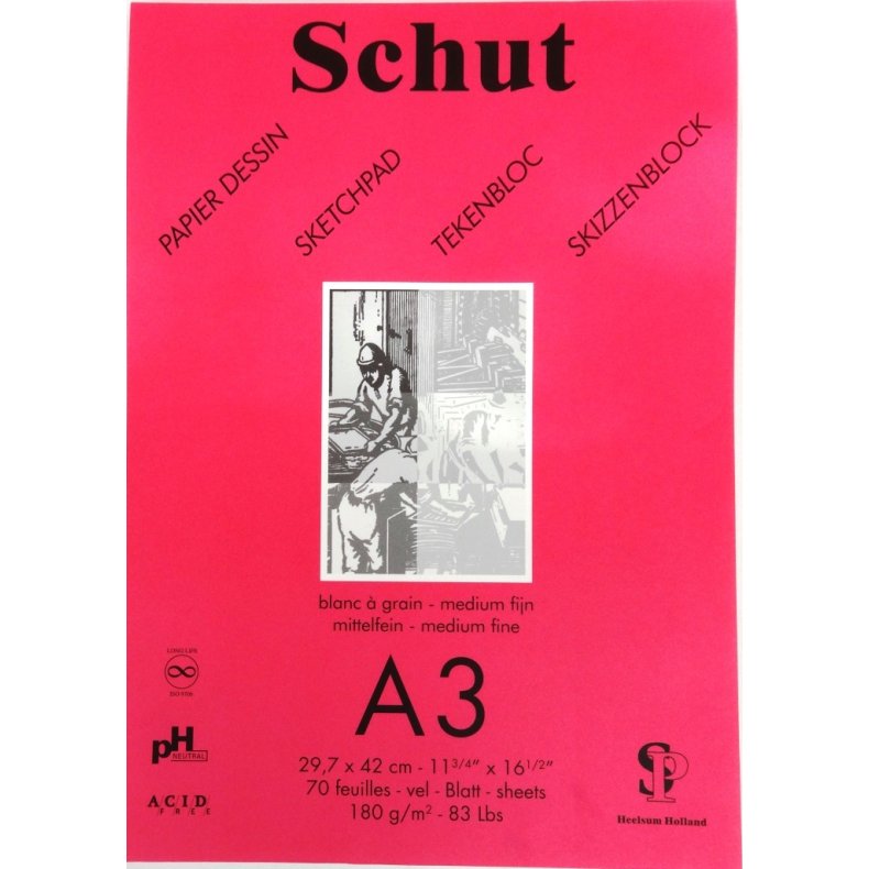 Schut A3 skitseblok - 180 g/m2 - Syrefri