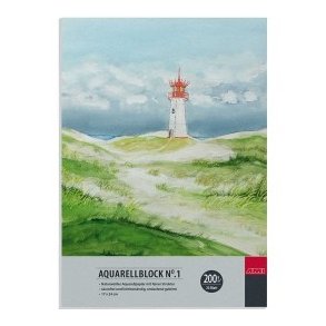 Akvarelblok - 17x24 cm. 200g - 20 sider - kantlimet