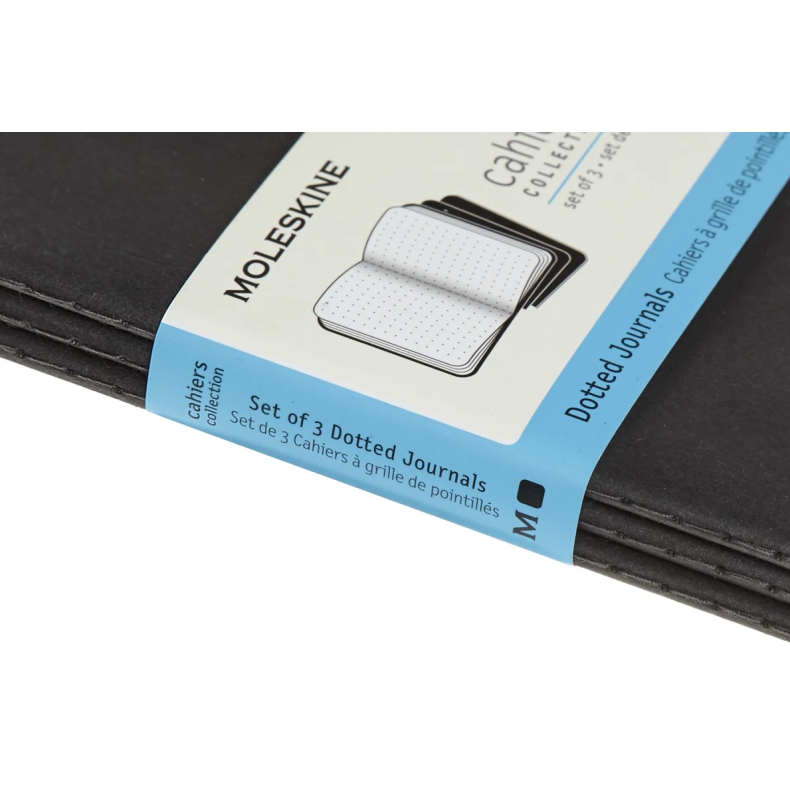 Moleskine Cahiers Collection Dot Skitsebog - Sort omslag - 13x21cm - st af 3stk