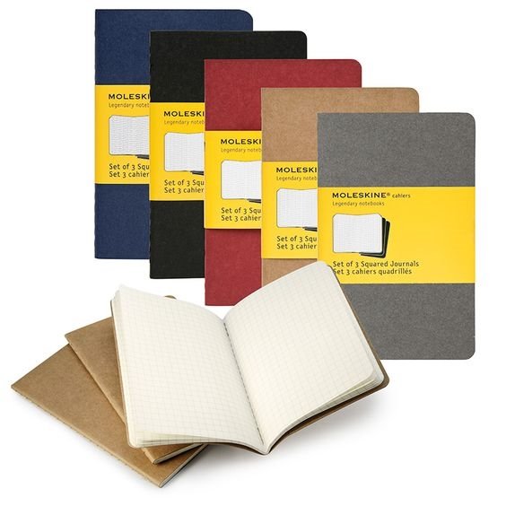 Moleskine Cahiers Collection Ternet Skitsebog - 9x14cm - st af 3stk