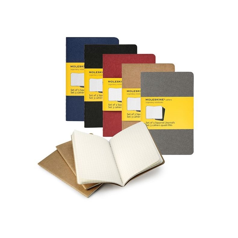 Moleskine Cahiers Collection Ternet Skitsebog - 9x14cm - st af 3stk