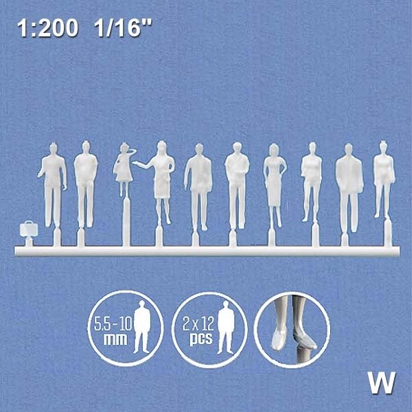 Figur stende/gende 1:200, 24 stk.