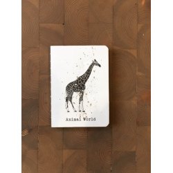 Notesbog med Giraf-forside og syet ryg - 130x180mm - 128 ark - 80g