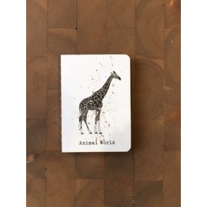 Notesbog med Giraf-forside og syet ryg - 130x180mm - 128 ark - 80g