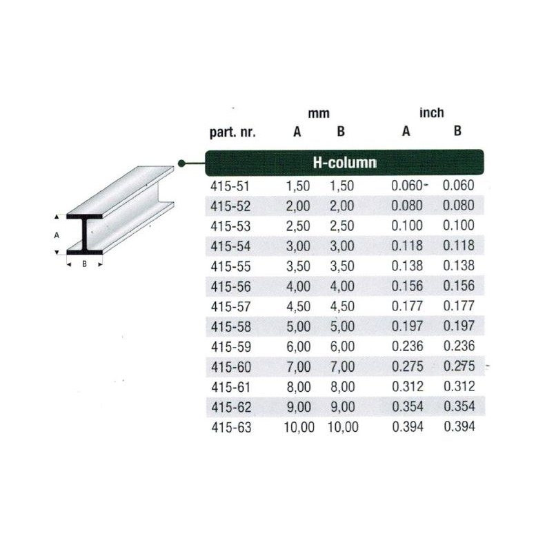 H-profil styren - 100 cm