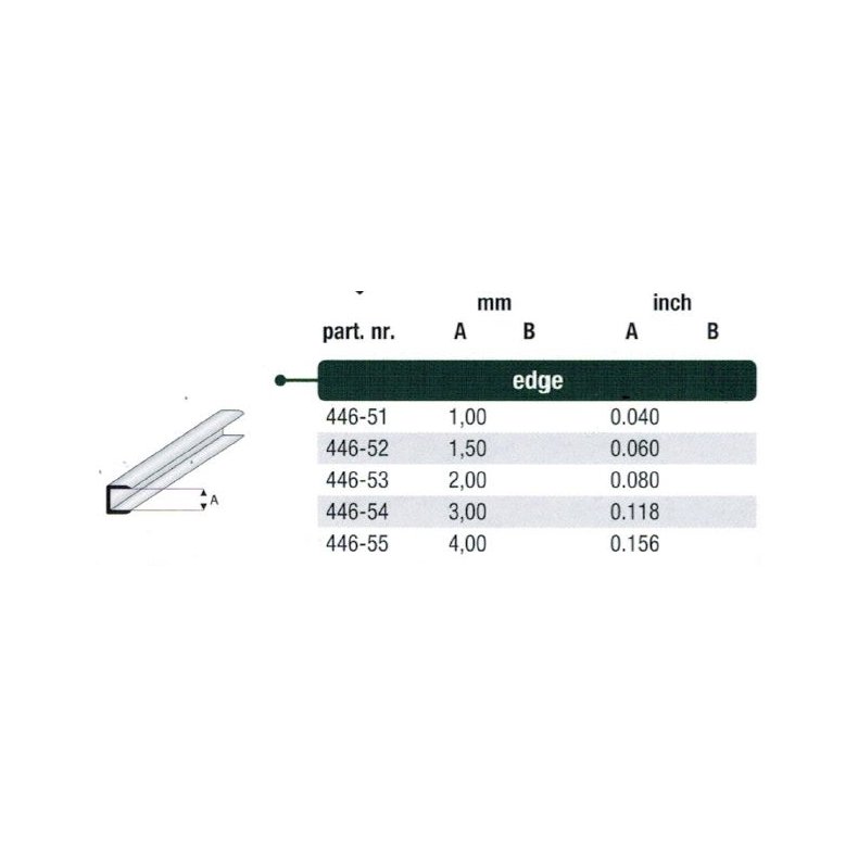 Kantprofil styren - 100 cm