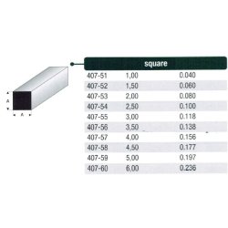 Kvadratisk stang styren - 100 cm