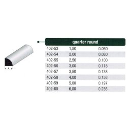 Kvartrund stang styren - 100 cm