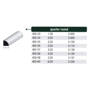 Kvartrund stang styren - 100 cm