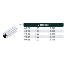L-connector styren (hjrne-connector) - 100 cm