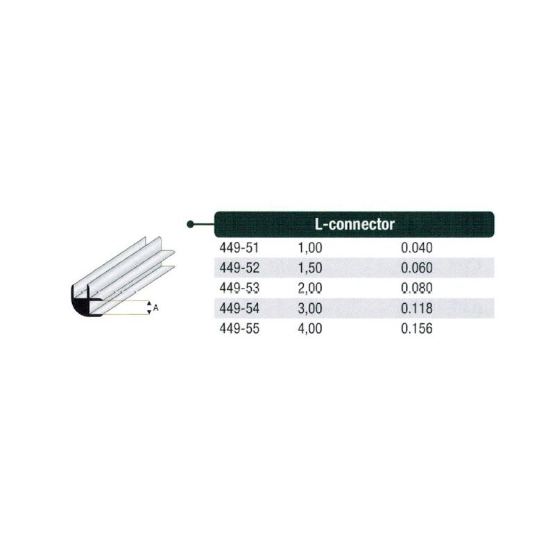 L-connector styren (hjrne-connector) - 100 cm