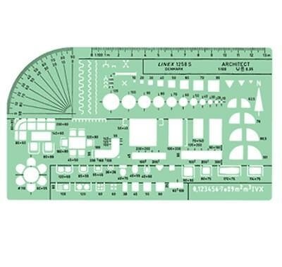 Linex lineal og arkitektskabelon 1:100