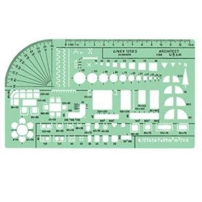 Linex lineal og arkitektskabelon 1:100