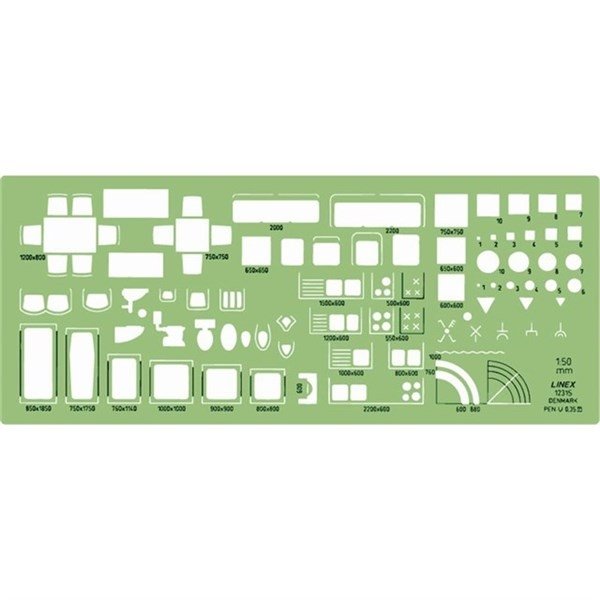 Linex 1231S - Arkitektskabelon - 1:50