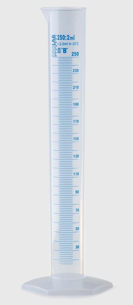 Mlecylinder i plast, 250:2 ml.