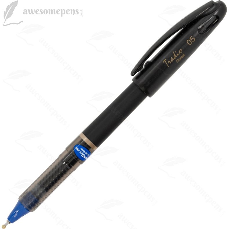 Pentel EnerGel Tradio Rollerball Pen - 0.5mm - Black Body - Blue