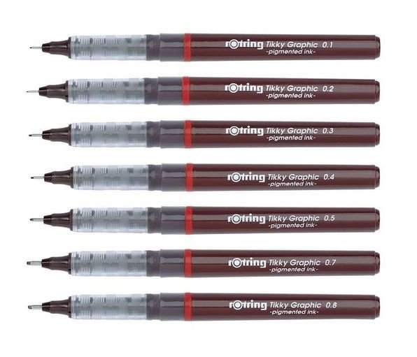 Rotring Tikky Graphic - Pigmented ink - Filtpen