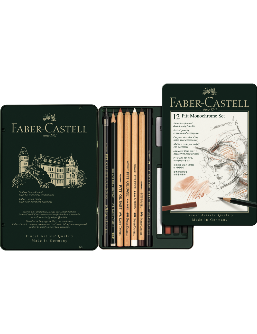 Faber-Castell Pitt Monochrome St 12 dele