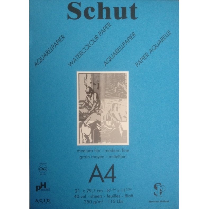 Schut A4 Akvarelblok - 250 g/m2 - Syrefri