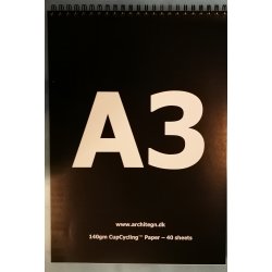 Architegn skitseblok m. spiralryg - 140gm - 40 ark