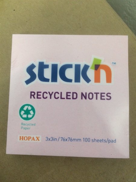 Stick'n Recycled Notes - 76x76mm - Lyserd