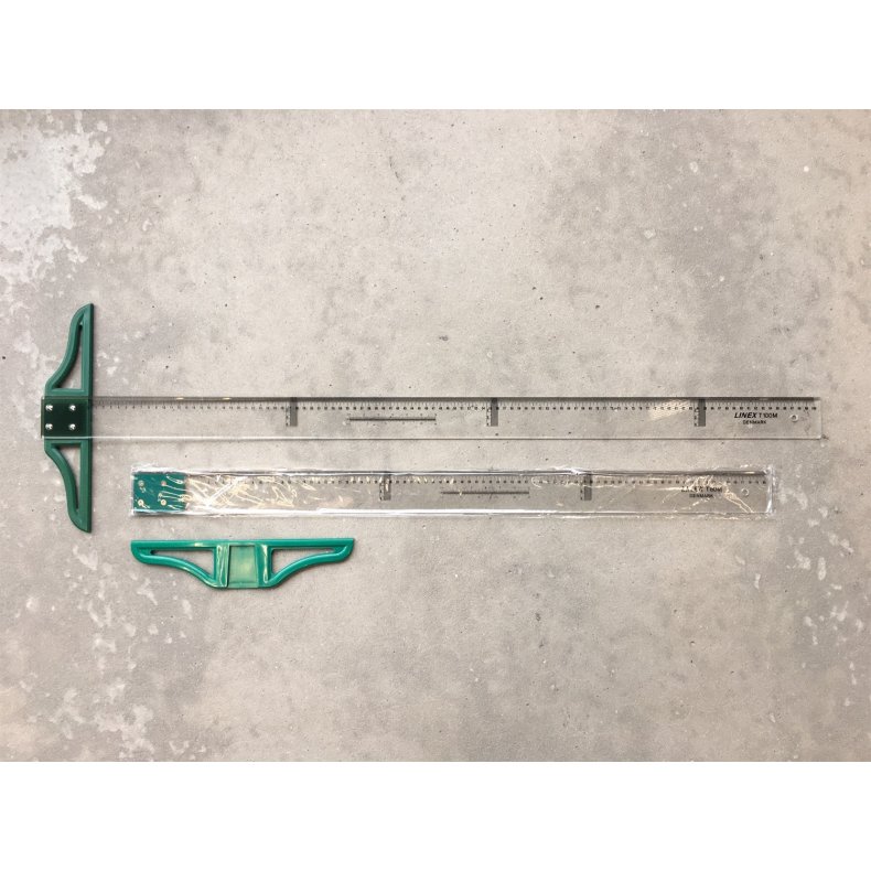 Linex hovedlineal T-Model m. facet og tuschkant - Vlg lngde