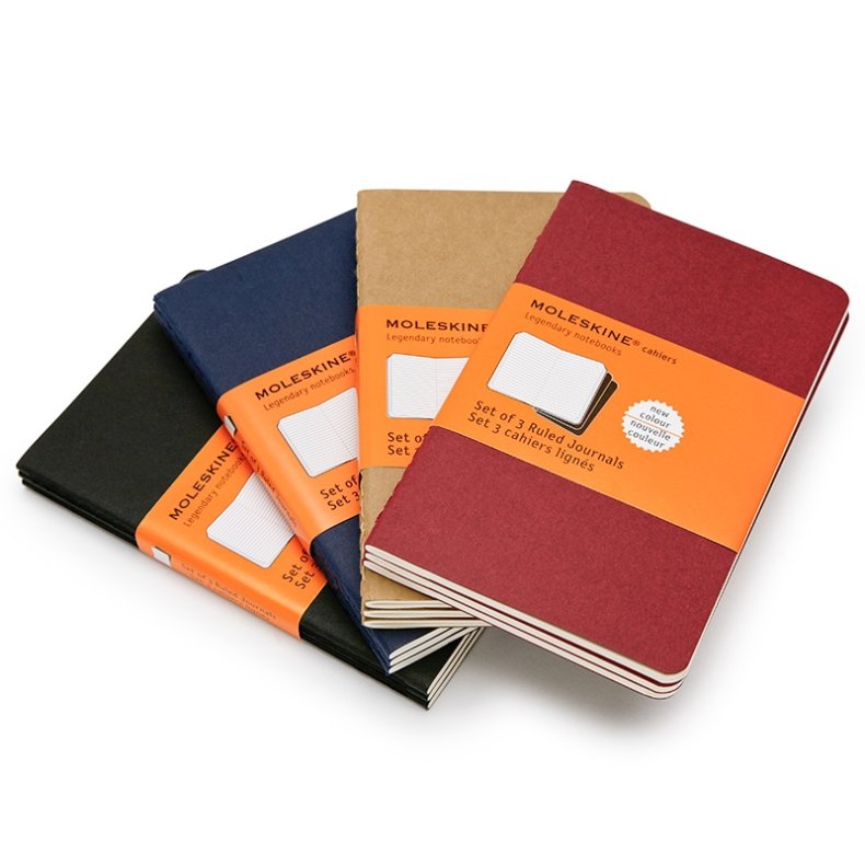 Moleskine Cahiers Collection Linieret Skitsebog - 9x14cm - st af 3stk