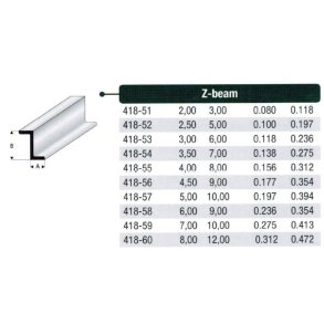 Z-profil styren - 100 cm